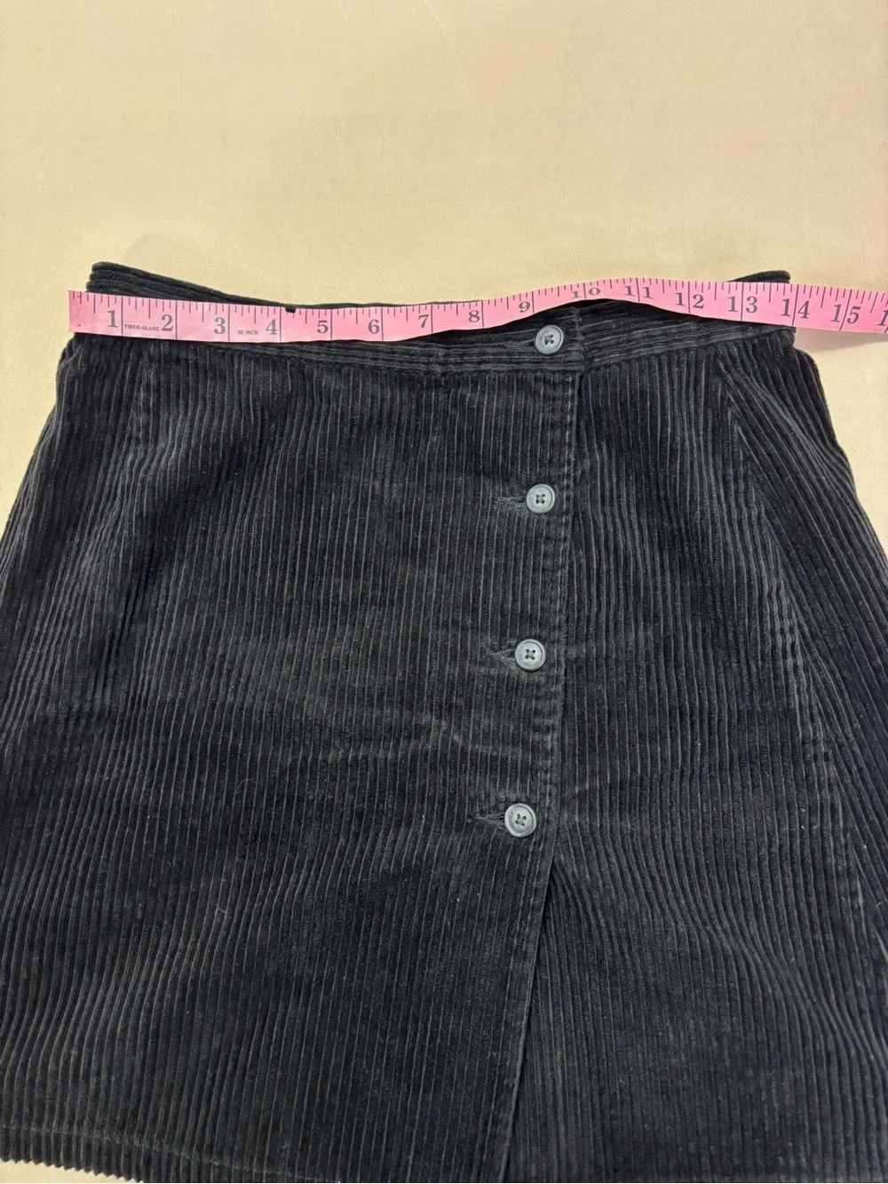 The Limited Vintage 90's Black Corduroy A-Line Mini Button Front Skirt Size 6